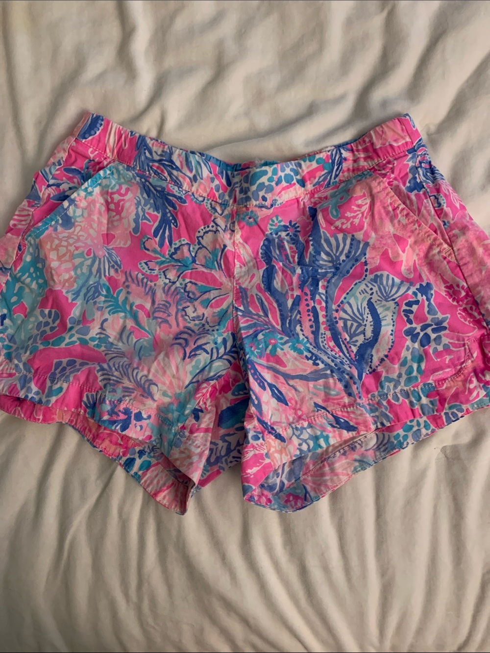 Lilly Pulitzer Pink and Blue Floral-Print Women’s Shorts